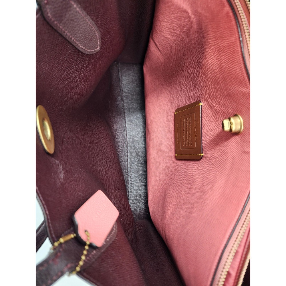 Coach Willow Tote Bag Berry Polished Pebble Leather Turnlock C0691 Womens - Picture 3 of 16